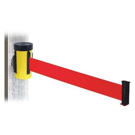 Belt Barrier, Ylw, Magnet, Red Belt, 10ft. L MPN:WH700YW-RD-MM