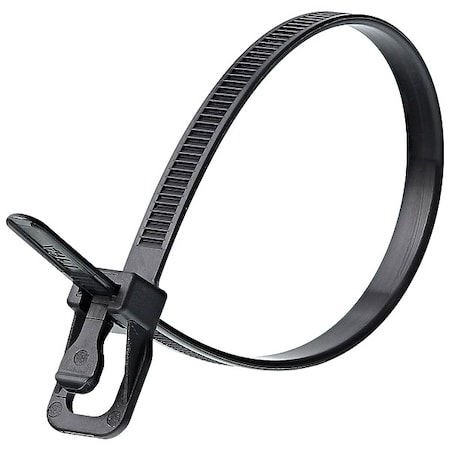 Cable Tie, 14 in L, 4.33 in Max Bundle Dia., Black, Nylon 6/6, 50 lb Strength, 100 PK MPN:EVT-H14BK-TA