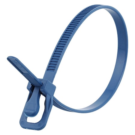 Cable Tie, 6 in L, 1.40 in Max Bundle Dia., Blue, Nylon 6/6, 50 lb Strength, 100 PK MPN:EVT-M06BL-TA