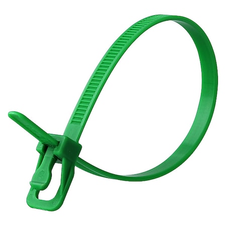 Cable Tie, 10 in L, 2.70 in Max Bundle Dia., Green, Nylon 6/6, 50 lb Strength, 20 PK MPN:EVT-S10GN-HA