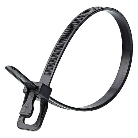 Cable Tie, 12 in L, 3.42 in Max Bundle Dia., Black, Nylon 6/6, 50 lb Strength, 100 PK MPN:EVT-S12BK-TA
