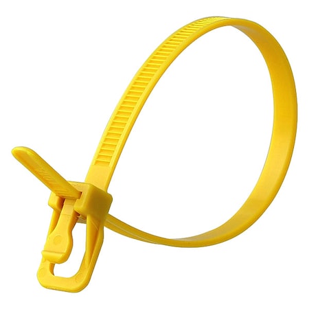 Cable Tie, 12 in L, 3.34 in Max Bundle Dia., Yellow, Nylon 6/6, 50 lb Strength, 20 PK MPN:EVT-S12YW-HA