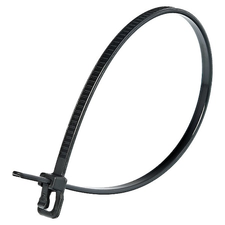 Cable Tie, 6 in L, 1.40 in Max Bundle Dia., Black, Nylon 6/6, 18 lb Strength, 100 PK MPN:VRT-S06BK-TA