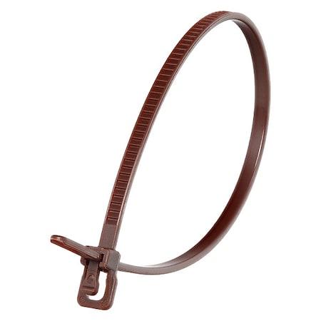 Cable Tie, 6 in L, 1.40 in Max Bundle Dia., Brown, Nylon 6/6, 18 lb Strength, 100 PK MPN:VRT-S06BR-TA