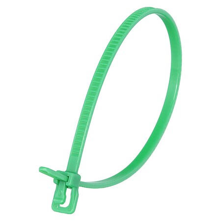 Cable Tie, 6 in L, 1.40 in Max Bundle Dia., Green, Nylon 6/6, 18 lb Strength, 100 PK MPN:VRT-S06GN-TA