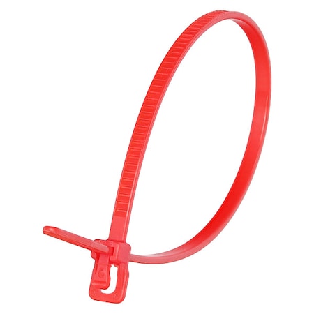 Cable Tie, 6 in L, 1.40 in Max Bundle Dia., Red, Nylon 6/6, 18 lb Strength, 100 PK MPN:VRT-S06RD-TA
