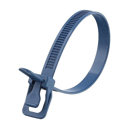 Reusable Cable Ties, 8 in L, 55 mm Max Bundle Dia., Blue, Nylon 6/6, 120 lb Strength, 20 PK MPN:WKT-M08BL-HA