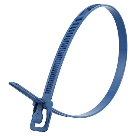 Cable Tie, 14 in L, 4.33 in Max Bundle Dia., Blue, Nylon 6/6, 120 lb Strength, 100 PK MPN:WKT-M14BL-TA