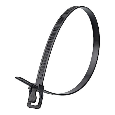 Reusable Cable Ties, 8 in L, 55 mm Max Bundle Dia., Black, Nylon 6/6, 120 lb Strength, 20 PK MPN:WKT-S08BK-HA