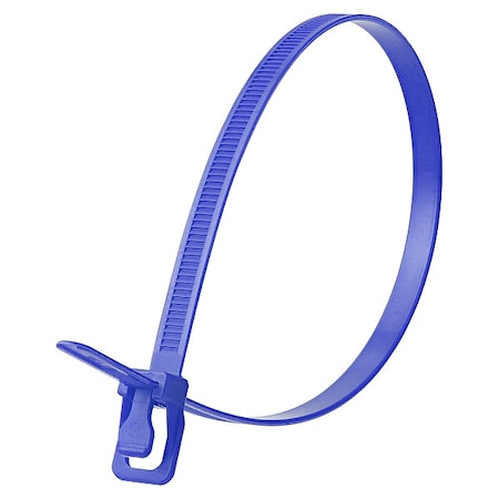 Cable Tie, 14 in L, 4.33 in Max Bundle Dia., Blue, Nylon 6/6, 120 lb Strength, 100 PK MPN:WKT-S14BL-TA