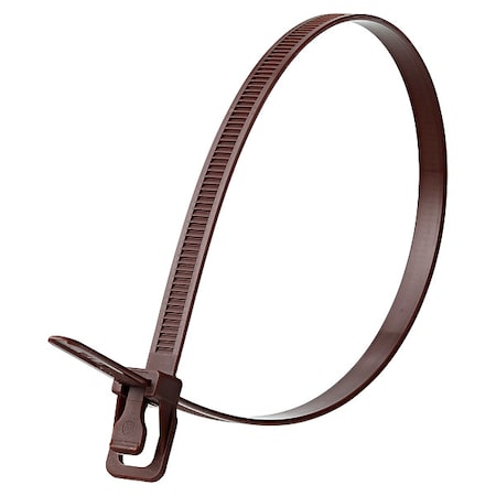 Cable Tie, 14 in L, 4.33 in Max Bundle Dia., Brown, Nylon 6/6, 120 lb Strength, 20 PK MPN:WKT-S14BR-HA