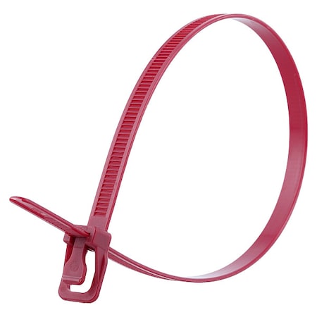 Cable Tie, 14 in L, 4.33 in Max Bundle Dia., Maroon, Nylon 6/6, 120 lb Strength, 100 PK MPN:WKT-S14MR-TA