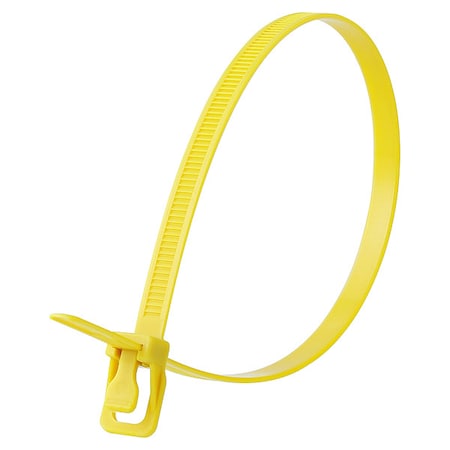 Cable Tie, 14 in L, 4.33 in Max Bundle Dia., Yellow, Nylon 6/6, 120 lb Strength, 100 PK MPN:WKT-S14YW-TA
