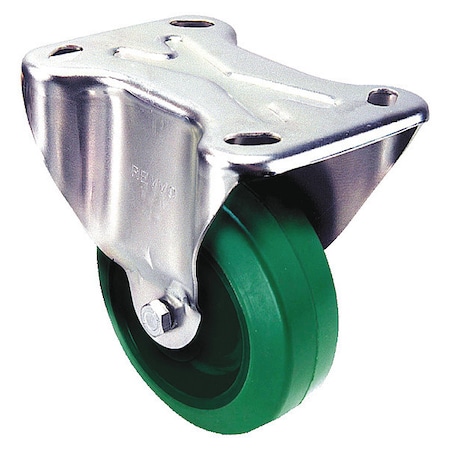 Rigid Caster With Green Rubber Wheel, 4