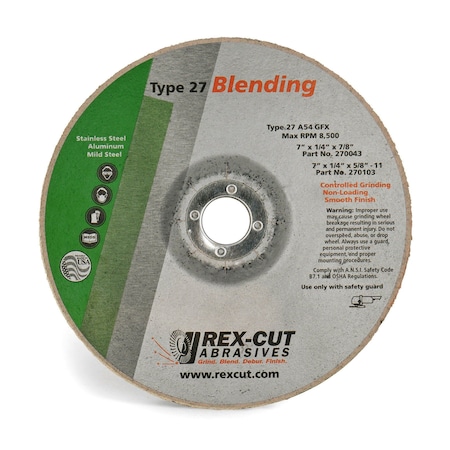 Grinding Disc 7 X 1/4 X 7/8 T27 A54 Gfx MPN:270043