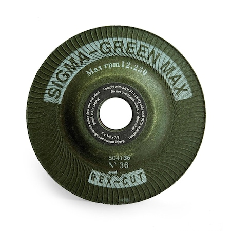 Sigma Green Max Grinding Wheel, 5 x 1/4 x 7/8