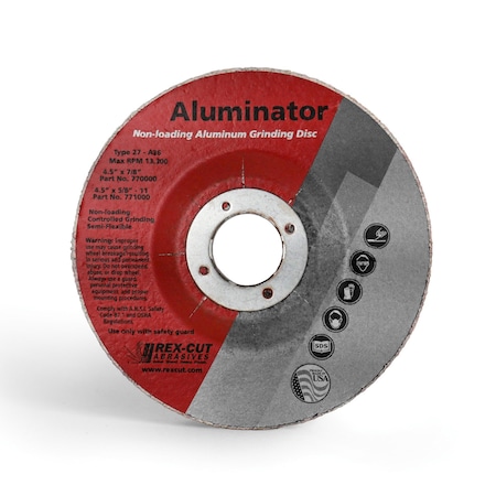 Aluminator Grinding Disc 4 1/2 X 7/8 T27 Aluminator Grind A36 MPN:770000