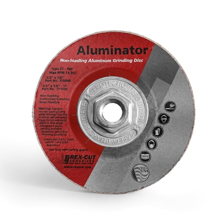Aluminator Grinding Disc 4 1/2 X 5/8-11 T27 Aluminator Grind A36 MPN:771000