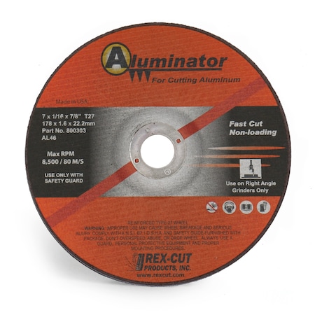 Aluminator Cut Off Wheel 7 X 1/16 X 7/8 T27 Aluminator MPN:800303