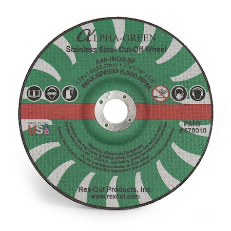 Alpha Green Cut Off Wheel 7 X 1/16 X 7/8 T27 Alpha Green MPN:870010