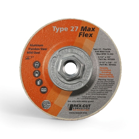 Max Flex Grinding Disc 4 1/2 x 5/8-11 T2 MPN:891002