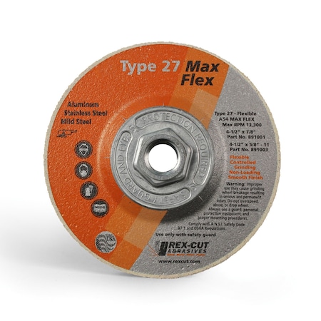 Max Flex Grinding Disc 4 1/2 X 5/8-11 T27 Max Flex A54 MPN:891003