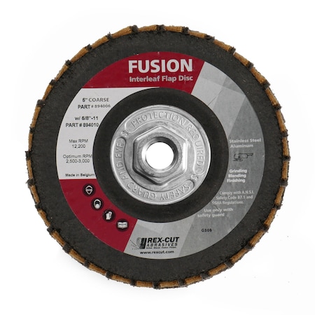 Fusion Flap Disc 5 X 5/8-11 T29 Fusion Interleaf Flap Disc Coarse MPN:894009