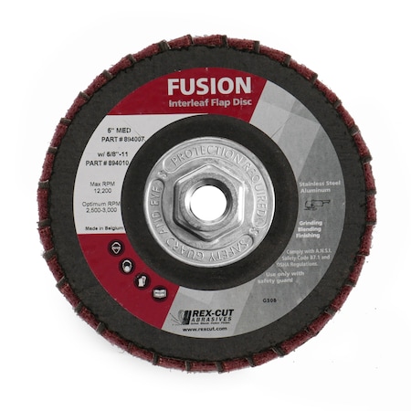 Fusion Flap Disc 5 X 5/8-11 T29 Fusion Interleaf Flap Disc Medium MPN:894010