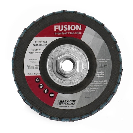 Fusion Flap Disc 5 X 5/8-11 T29 Fusion Interleaf Flap Disc Very Fine MPN:894011