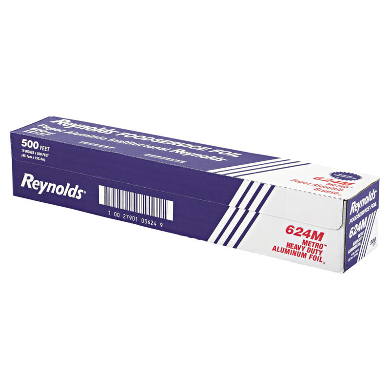 Reynolds Wrap Metro Aluminum Foil, Heavy-Duty Gauge, 18in x 500ft, Silver MPN:624M