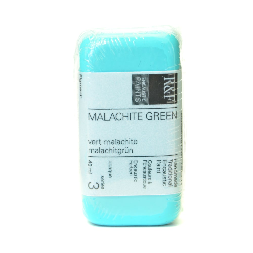 R & F Handmade Paints Encaustic Paint Cake, 40 mL, Malachite Green MPN:103F