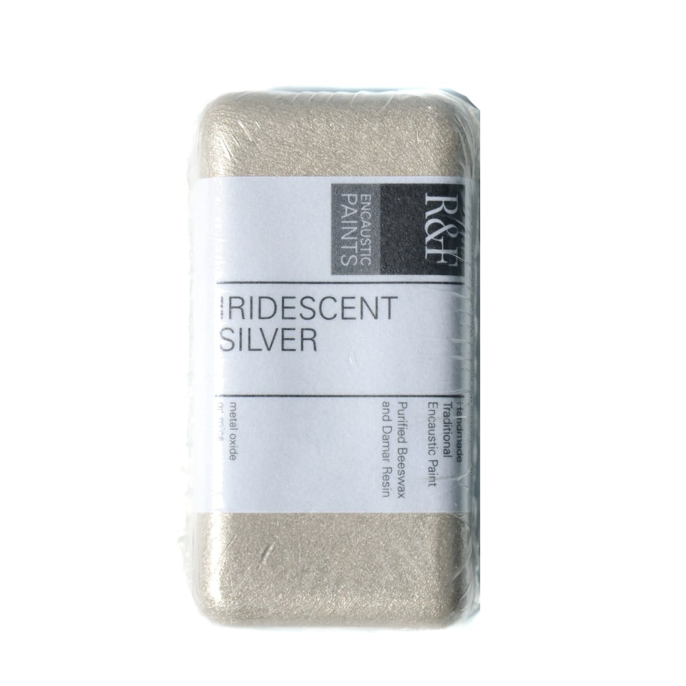R & F Handmade Paints Encaustic Paint Cake, 40 mL, Iridescent Silver MPN:1081