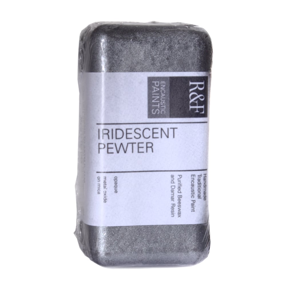 R & F Handmade Paints Encaustic Paint Cake, 40 mL, Iridescent Pewter MPN:1083
