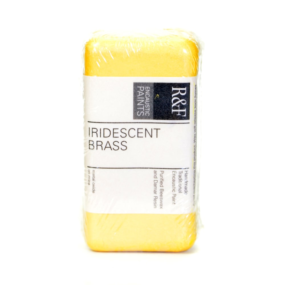 R & F Handmade Paints Encaustic Paint Cake, 40 mL, Iridescent Brass MPN:1084