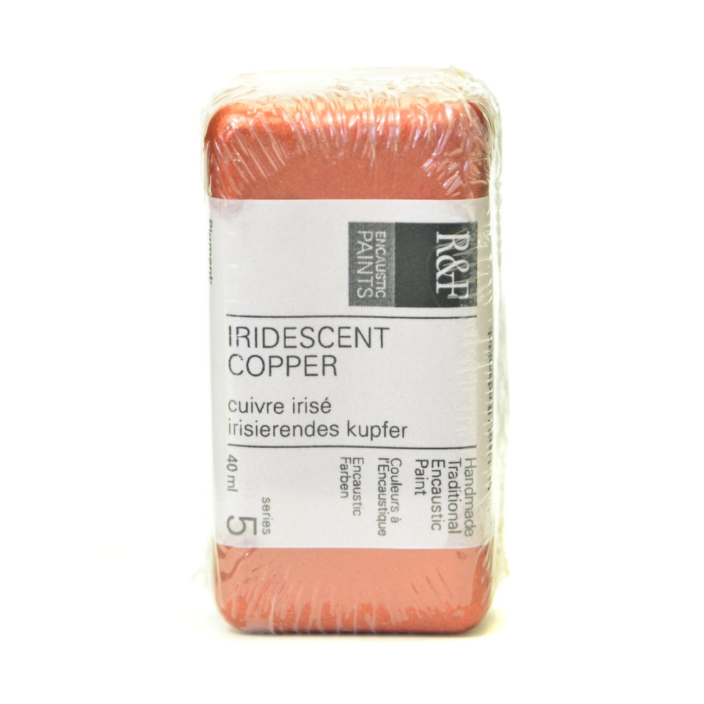 R & F Handmade Paints Encaustic Paint Cake, 40 mL, Iridescent Copper MPN:1086