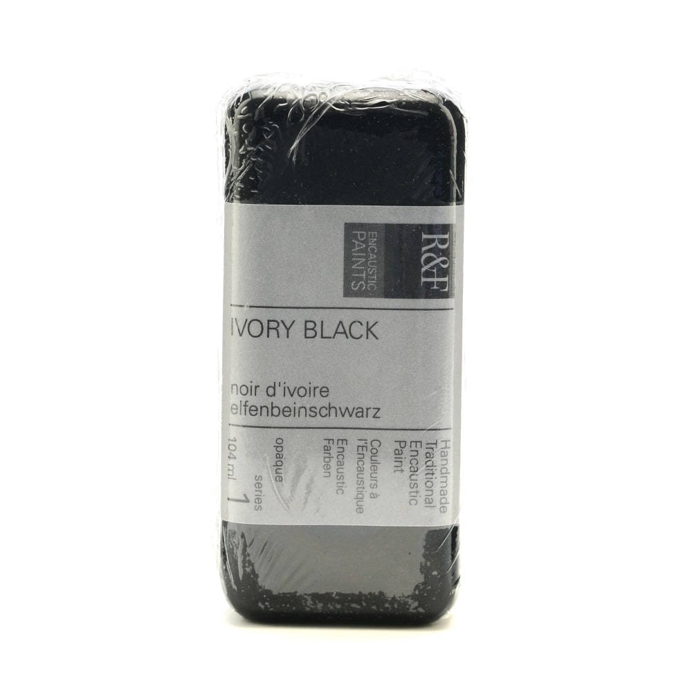 R & F Handmade Paints Encaustic Paint Cake, 104 mL, Ivory Black MPN:1111
