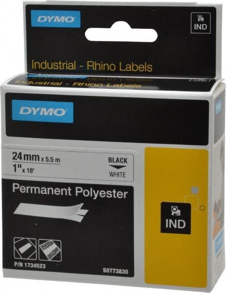 Label Maker Label: White, Permanent Polyester Tape, 216