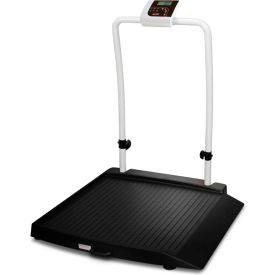 Rice Lake 350-10-2BLE Single Ramp Wheelchair Scale w/Handrail & Bluetooth BLE 4.0 1000 lb x 0.2 lb 194739