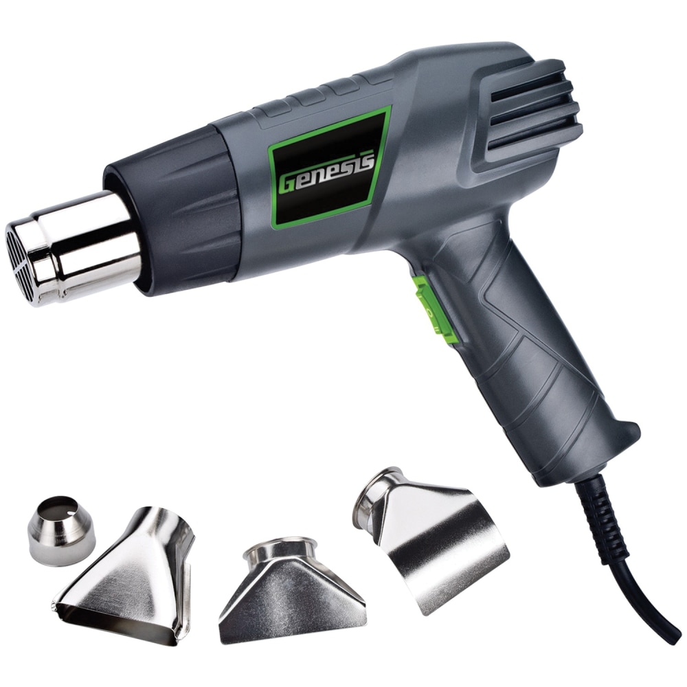 Genesis Dual-Temperature Heat Gun With Accessories, Gray MPN:GHG1500A