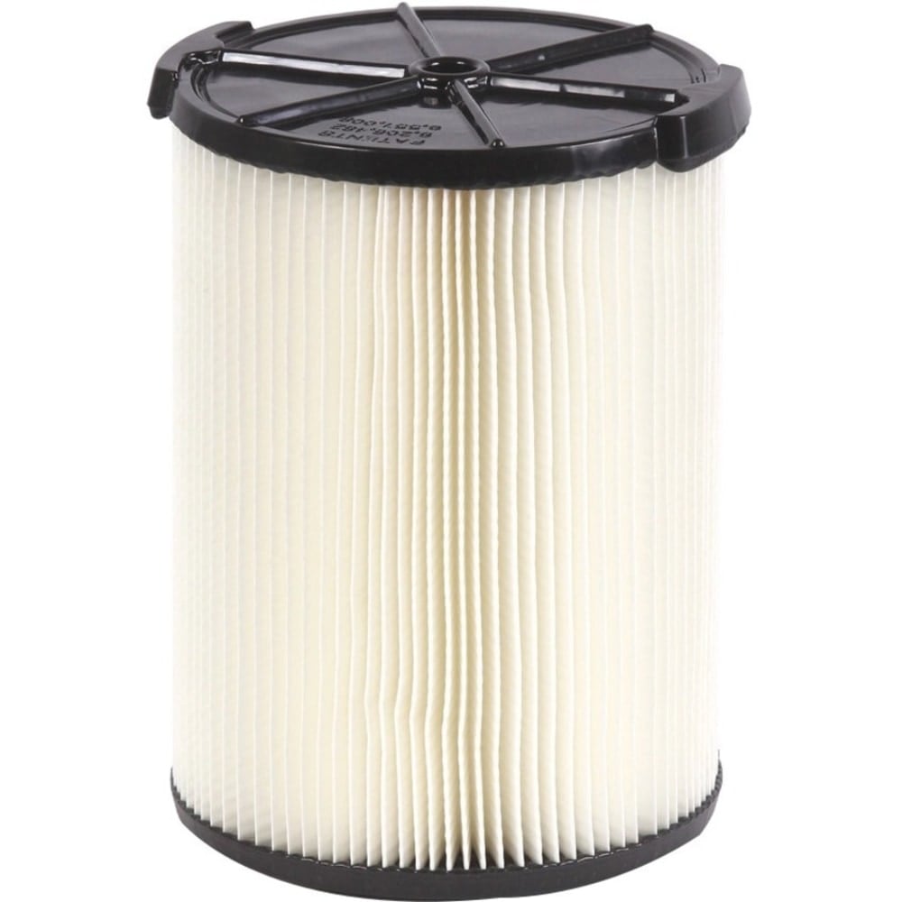 RIDGID Everyday Dirt 1-Layer Pleated Paper Filter - Washable Filter, Reusable - White, Black - Paper MPN:632-72947
