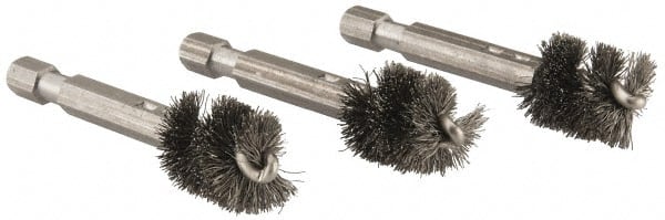 1/2 Inch Inside Diameter, 9/16 Inch Actual Brush Diameter, Steel, Power Fitting and Cleaning Brush MPN:93717