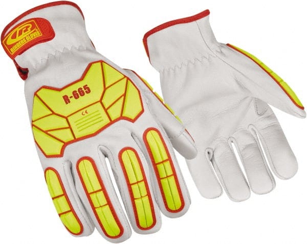 Series R665 Cut, Puncture & Abrasive-Resistant Gloves:  Medium,  ANSI Cut  N/A,  Leather MPN:665G-09
