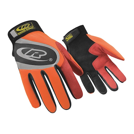 Turbo Plus Mechanics Gloves, Synthetic Leather Palm, Polyester Mesh Back, 3XL, Orange MPN:136-13
