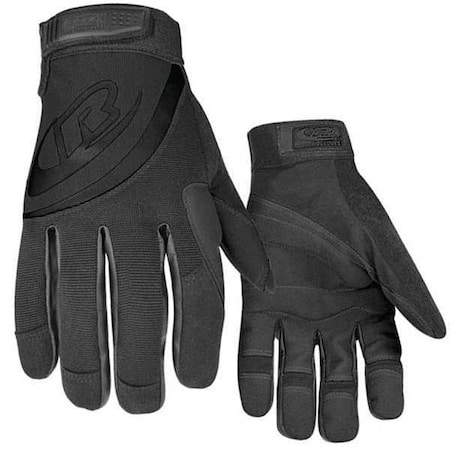 Rescue Gloves, Synthetic Leather Palm, Secure Fit Cuff, Synthetic Leather and Spandex, Black, Size S MPN:353-08