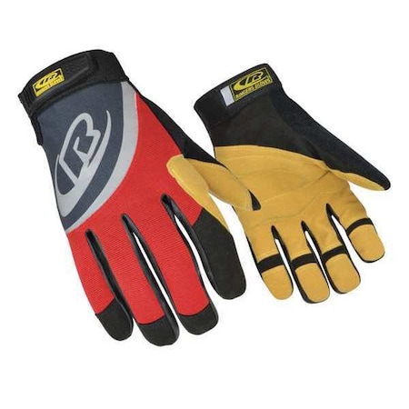 Rescue Gloves, Synthetic Leather Palm, Secure Fit Cuff, Synthetic Leather and Spandex, Red, Size L MPN:355-10