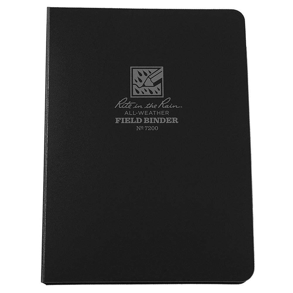 Rite In The Rain All-Weather 6-Ring Binders, 1/2in Round Rings, Black, Pack Of 5 Binders MPN:7200