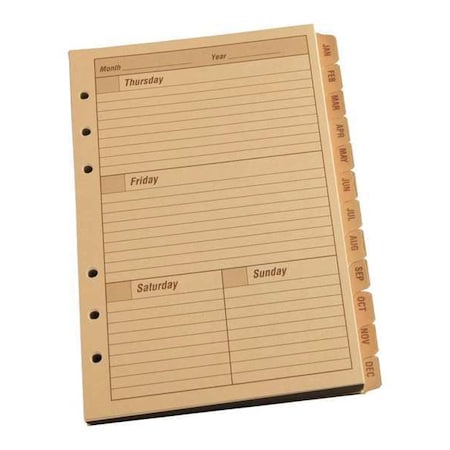 Planner Calendar Pages, Weekly, 5 x 7 in MPN:9260W
