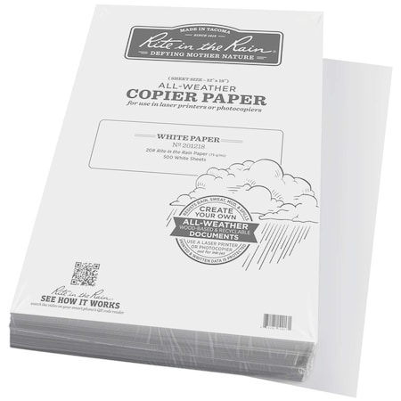 Copier Paper, 12 in x 18 in, 20 lb White, 50 MPN:201218