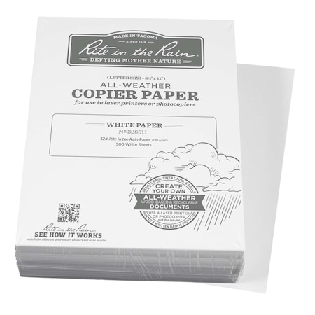 Copier Paper, 8.5 in x 11 in, 32 lb White, 5 MPN:328511