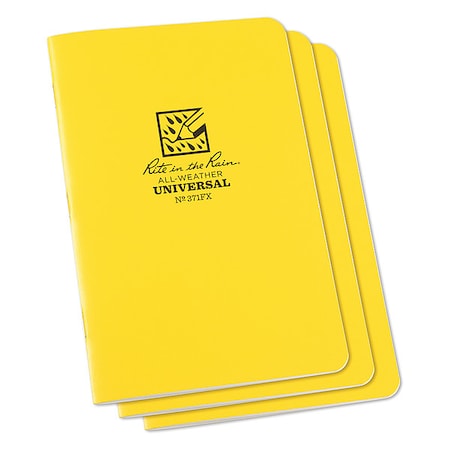 All Weather Stapled Notebook, 3-1/4in, PK3 MPN:371FX-M
